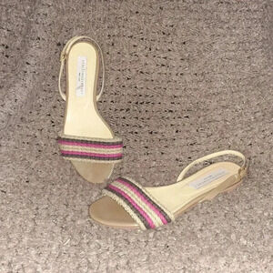 STELLA McCARTNEY-Multicolor Rope w/Vegan Patent Sling Back Sandals-Sz 37.5-EX